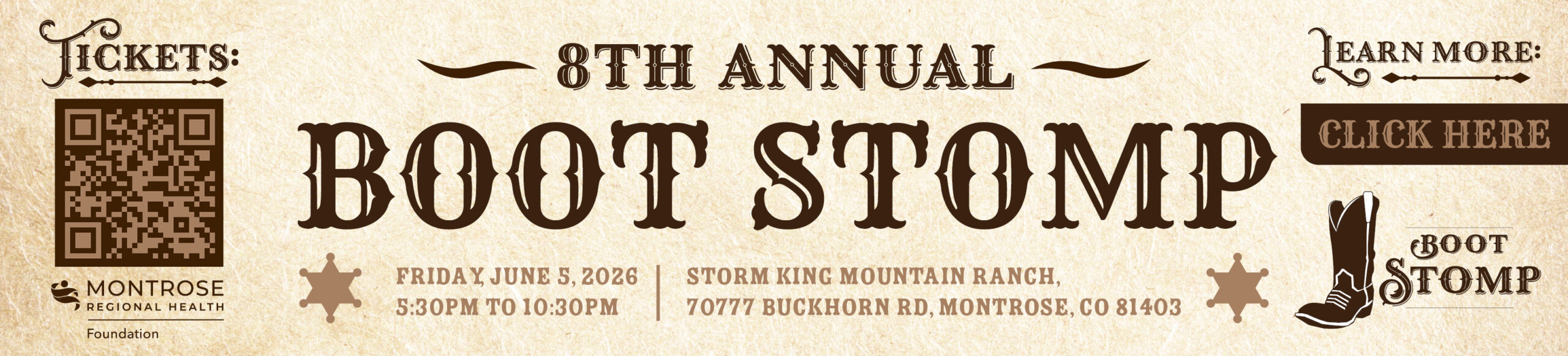 8th Annual Boot Stomp Event Banner